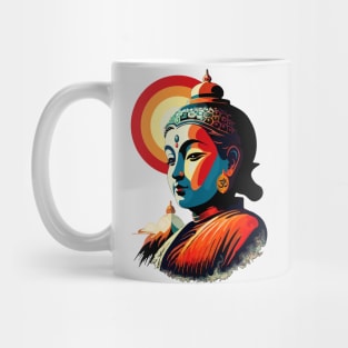 Buddha Lord in the Sun Retro Pop Art Style Mug